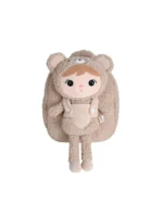 Plecak Metoo z wyjmowanym pluszakiem - Beżowy Miś Teddy