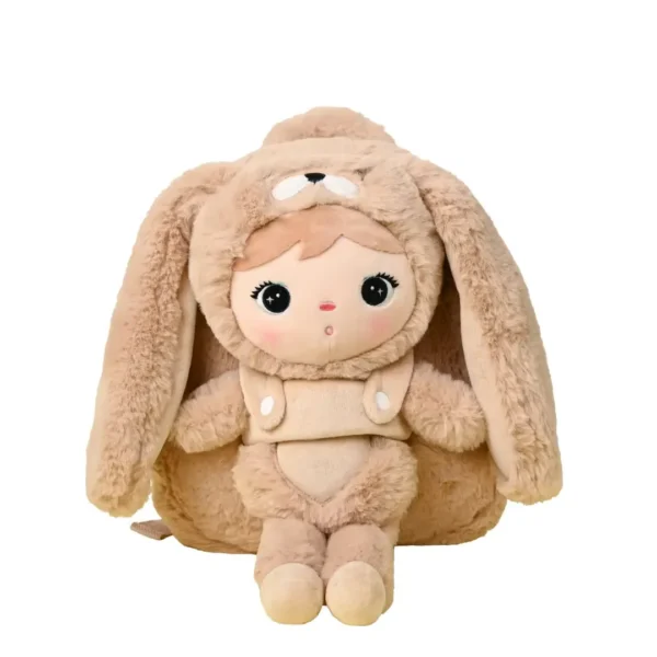 Plecak Metoo z wyjmowanym pluszakiem - Królik beżowy