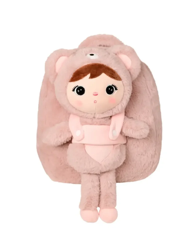 Plecak Metoo z wyjmowanym pluszakiem - Różowy Miś