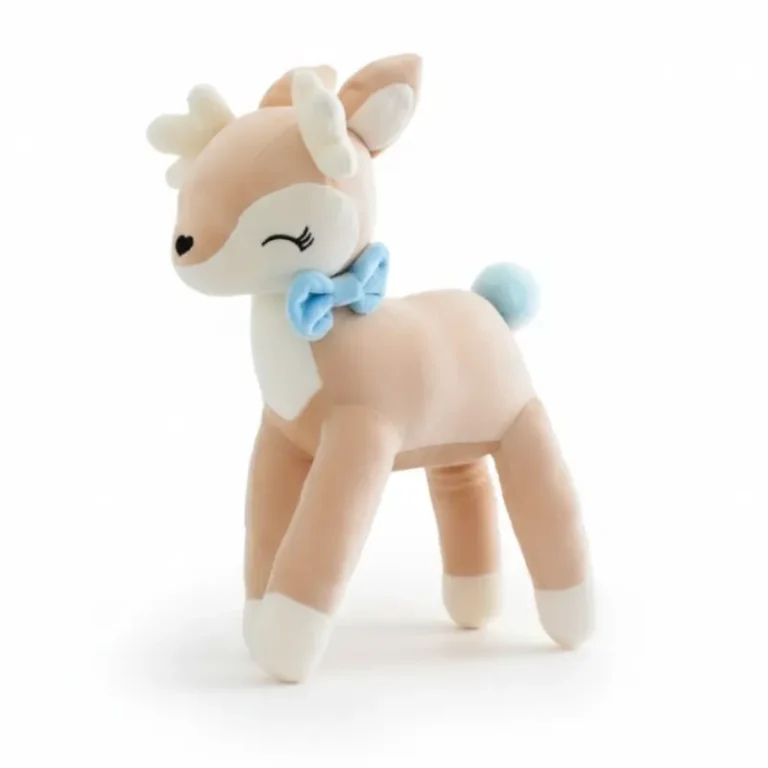 Pluszowa Sarenka z niebieską kokardką