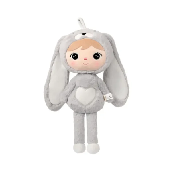 Srebrno-Szary Królik 30 cm - Lalka Metoo z imieniem dziecka