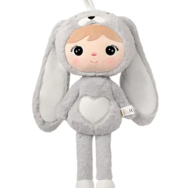 Srebrno-Szary Królik 70 cm - Lalka Metoo z imieniem dziecka