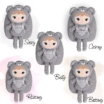 Plecak Metoo z wyjmowanym pluszakiem - Szary Miś Teddy - obrazek 6