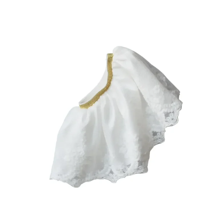 Tiulowa spódniczka z koronką - Biała