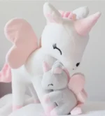 Pluszowy jednorożec S - Szaro-Różowy