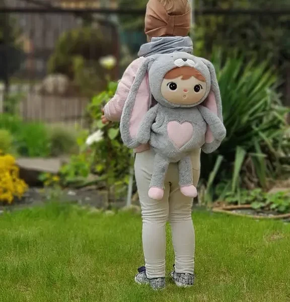 Plecak Metoo Królik Szaro-różowy