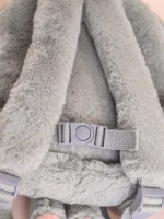 Plecak Metoo z wyjmowanym pluszakiem - Królik szaro-różowy