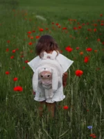 Plecak Metoo z wyjmowanym pluszakiem - Królik jasnobeżowy