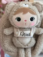 Plecak Metoo z wyjmowanym pluszakiem - Beżowy Miś Teddy