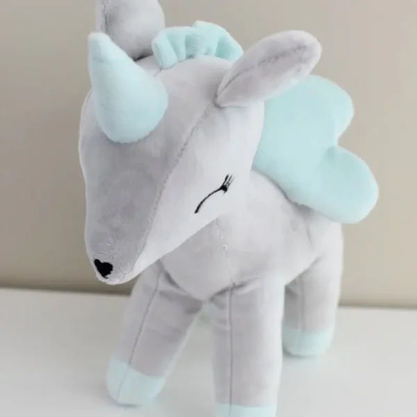 Pluszowy jednorożec L - Szaro-miętowy