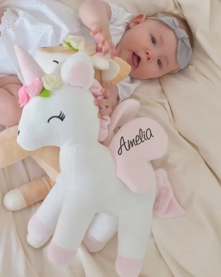 Pluszowy jednorożec L - Biały