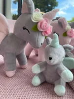 Pluszowy jednorożec M - Szaro-Różowy