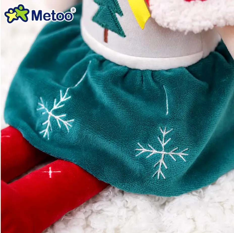 Lalka Metoo Świąteczna w zielonej spódniczce 50cm