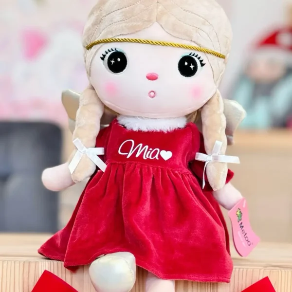 Lalka Metoo Aniołek w Świątecznej sukience 50 cm