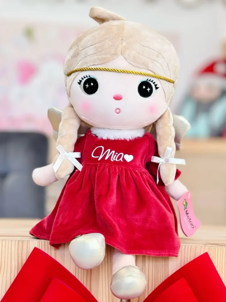 Lalka Metoo Aniołek w Świątecznej sukience 50 cm